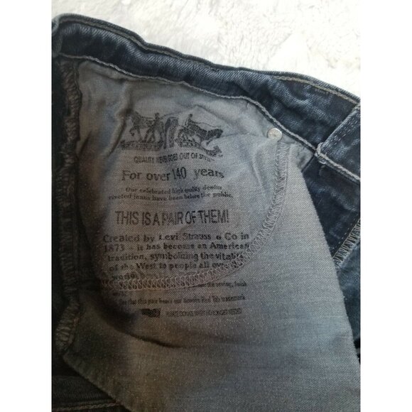 Levi 505 Womens Size W31 L30 High-Rise Straight Leg Cropped Denim Jeans Blue - Picture 4 of 8